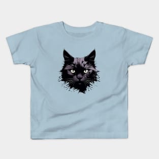 Shadow Cat Face Kids T-Shirt